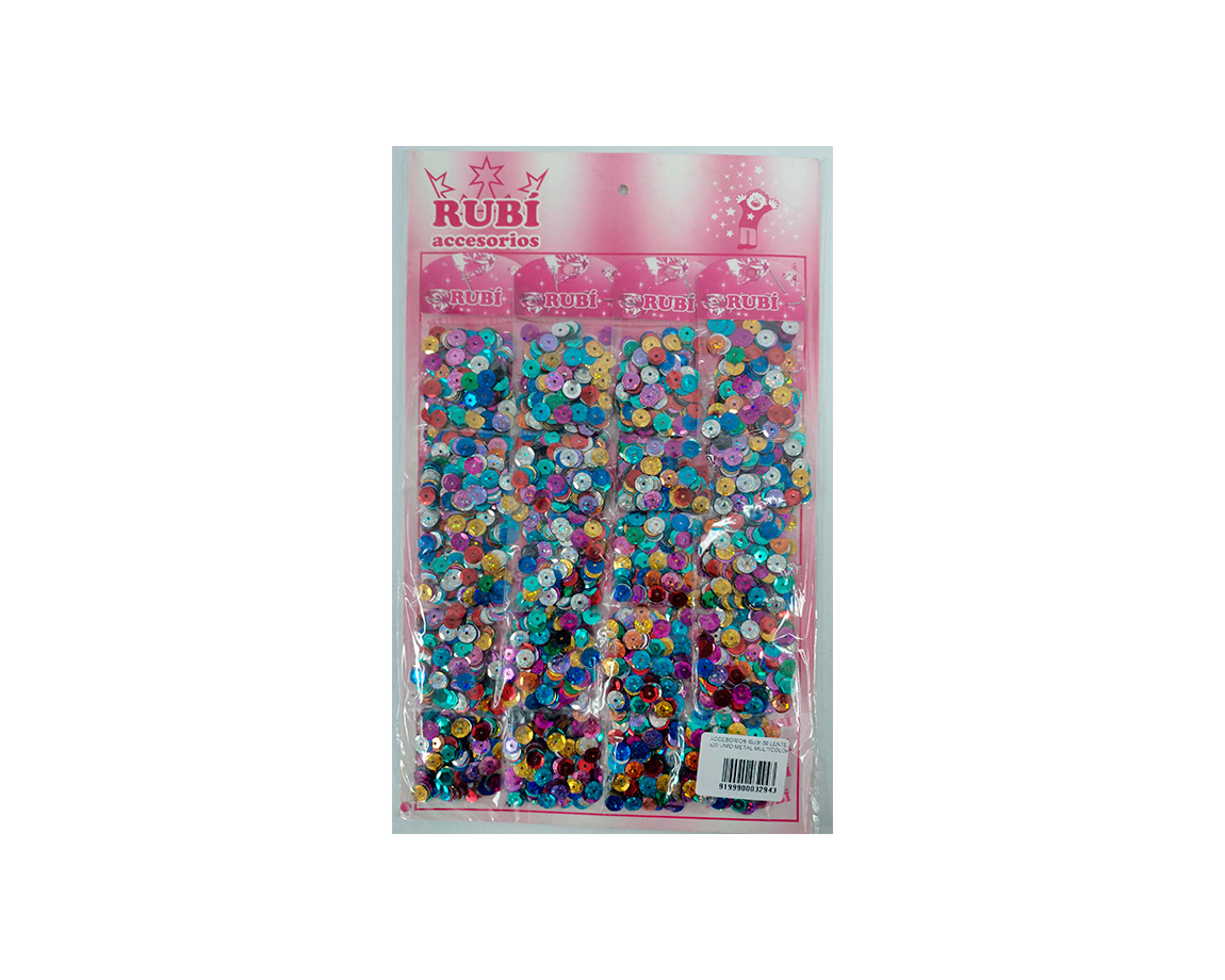 ACCESORIOS RUBI 09 LENTEJ. x20 UNID METAL MULTICOLOR