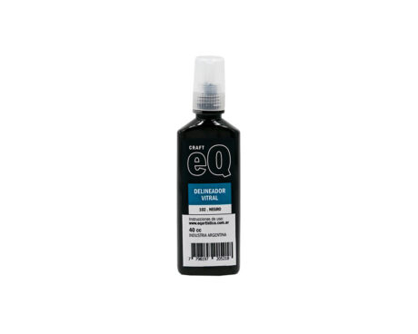 ACCESORIO EQARTE DELINEADOR VITRAL/AGUA 40 CC NEGRO