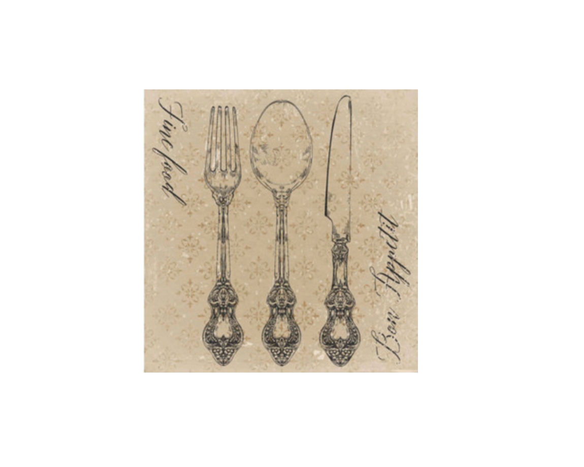 SERVILLETAS EQ DECOUPAGE 33x33CM x20 U. 191896 BON APETTIT