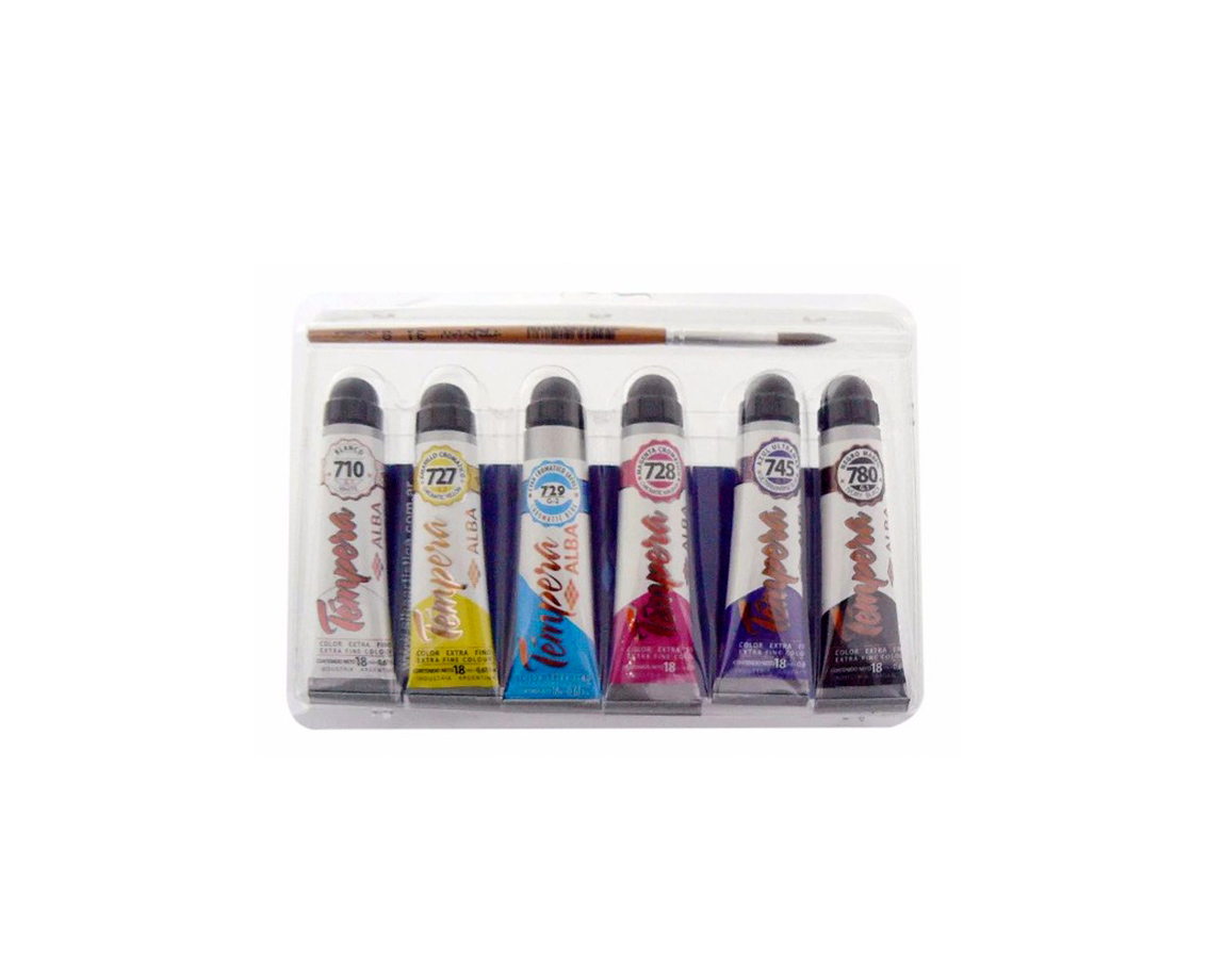 ACRILICO ALBA 6x18 KIT SURTIDOS + PINCEL