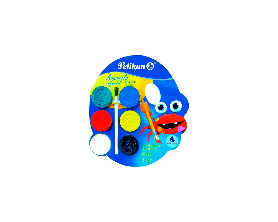 ACUARELA PELIKAN   6 COL. INFANTIL C/PINCEL