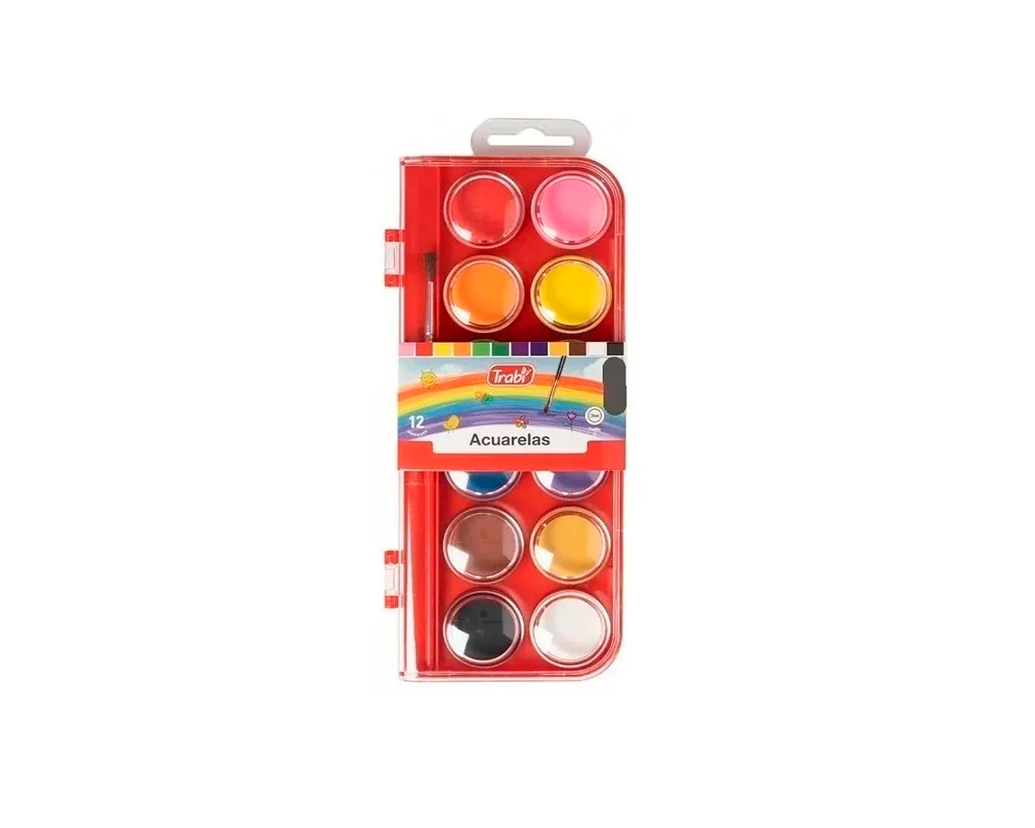 ACUARELA TRABI  x 12 ESTUCHE RIGIDO (1022)