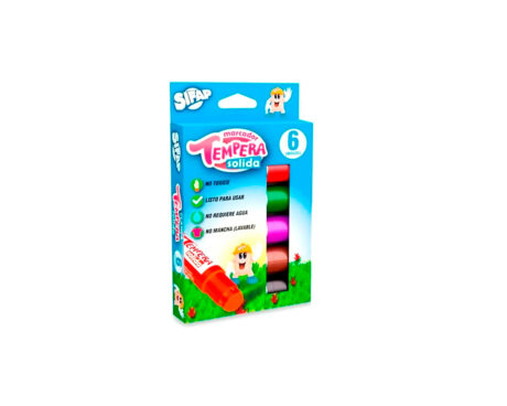TEMPERA SIFAP SOLIDA x 6 UNID. COL. SURTIDOS