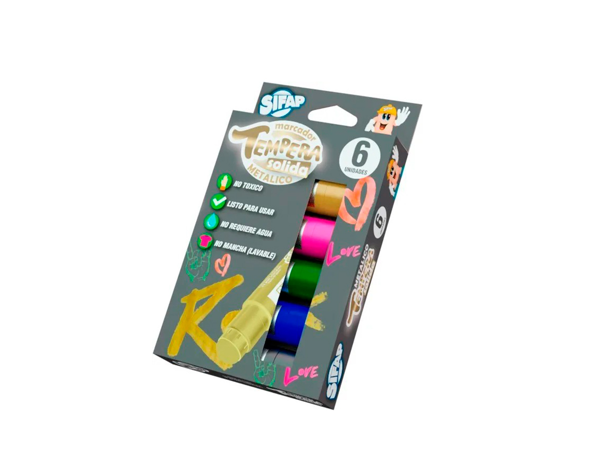 TEMPERA SIFAP SOLIDA x 6 UNID. METALICA
