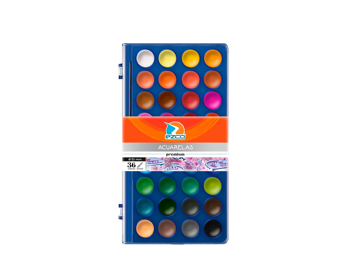 ACUARELA EZCO x 36 COL. PREMIUM EST. PLAST