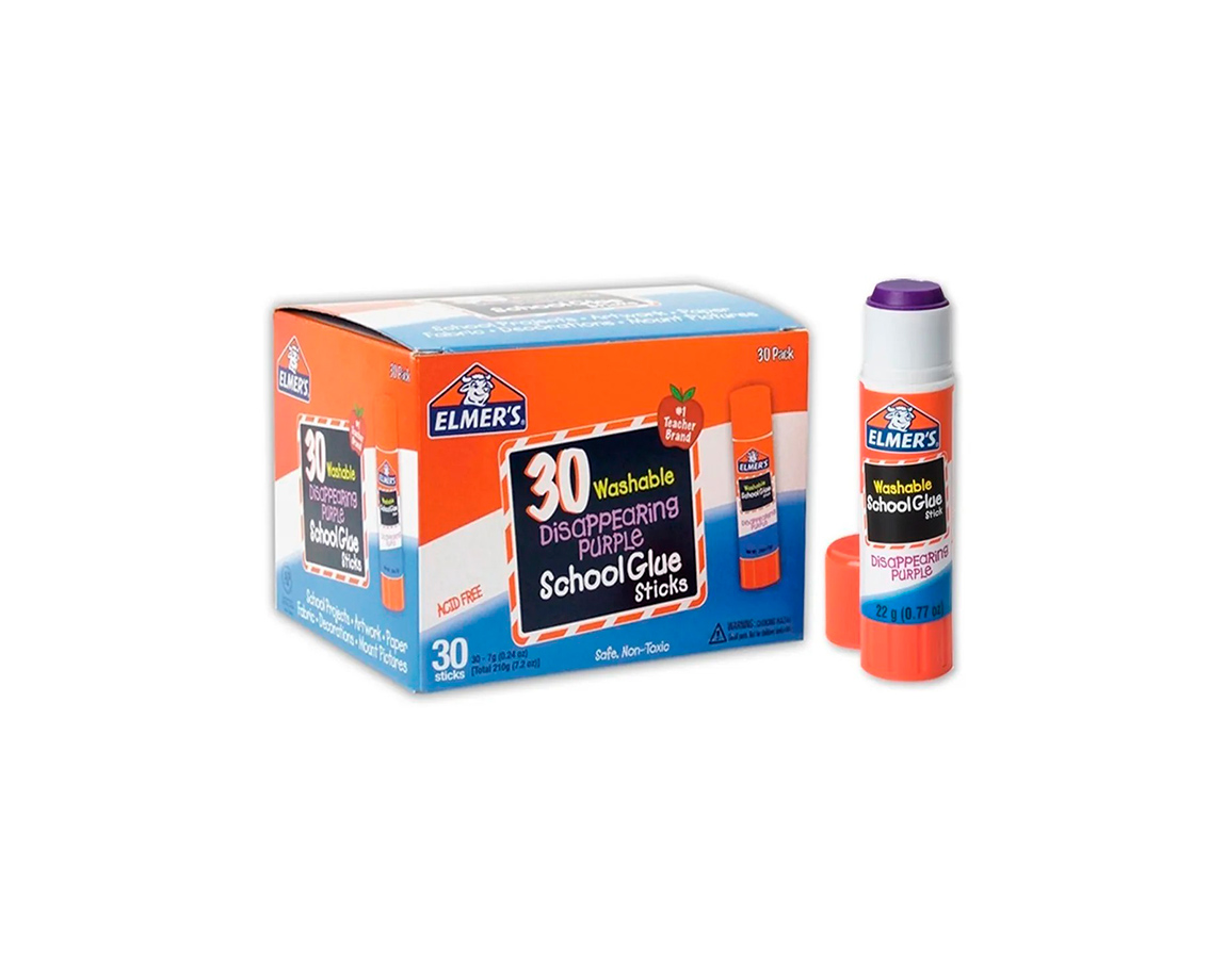 ADHESIVO ELMERS BARRA    7 GRS PURPLE x 30 U.