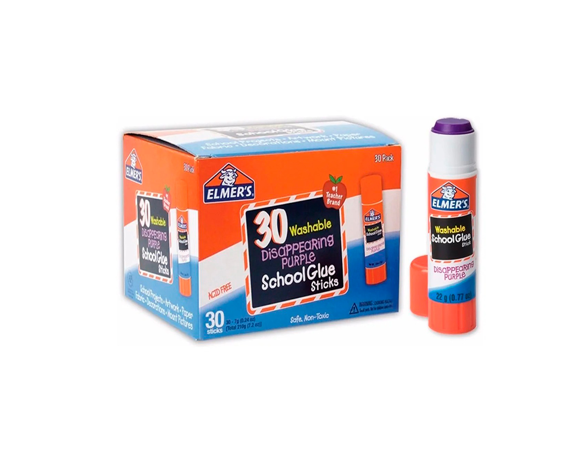 ADHESIVO ELMERS BARRA  22 GRS PURPLE x 30 U.