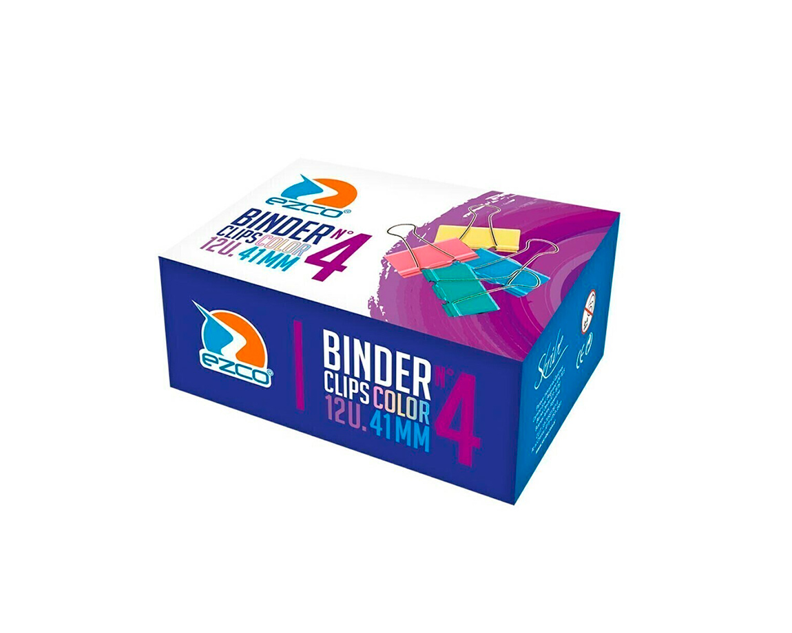 APRIETAPAPEL EZCO COLOR 41MM x 12 UNID.