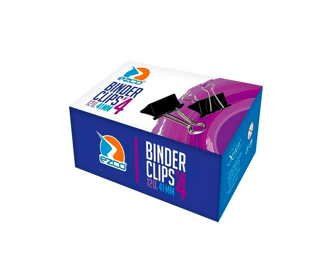 APRIETAPAPEL EZCO NEGRO Nro 4 x41MM x12 UNID.