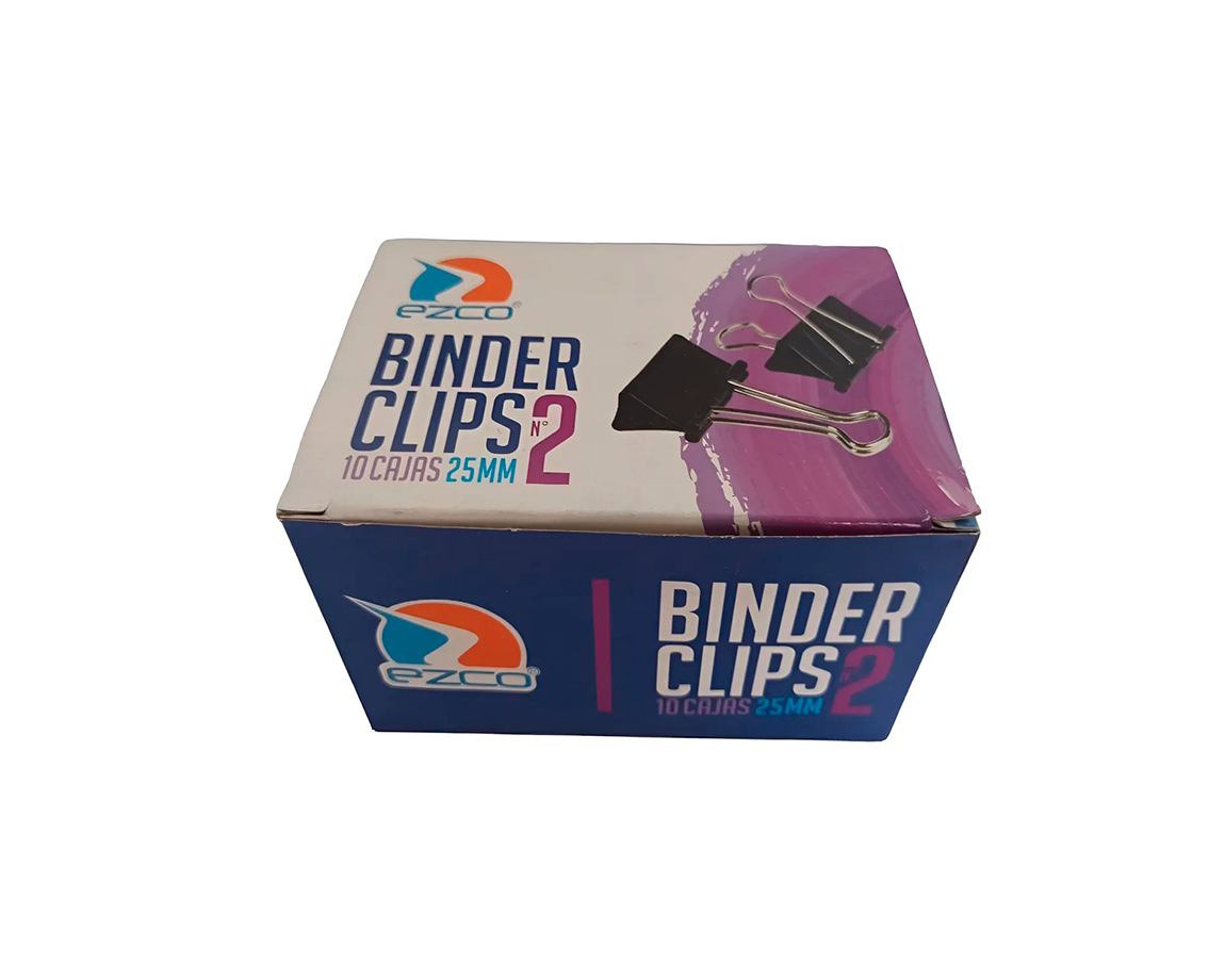 APRIETAPAPEL EZCO NEGRO Nro 2 x25MM x12 UNID.