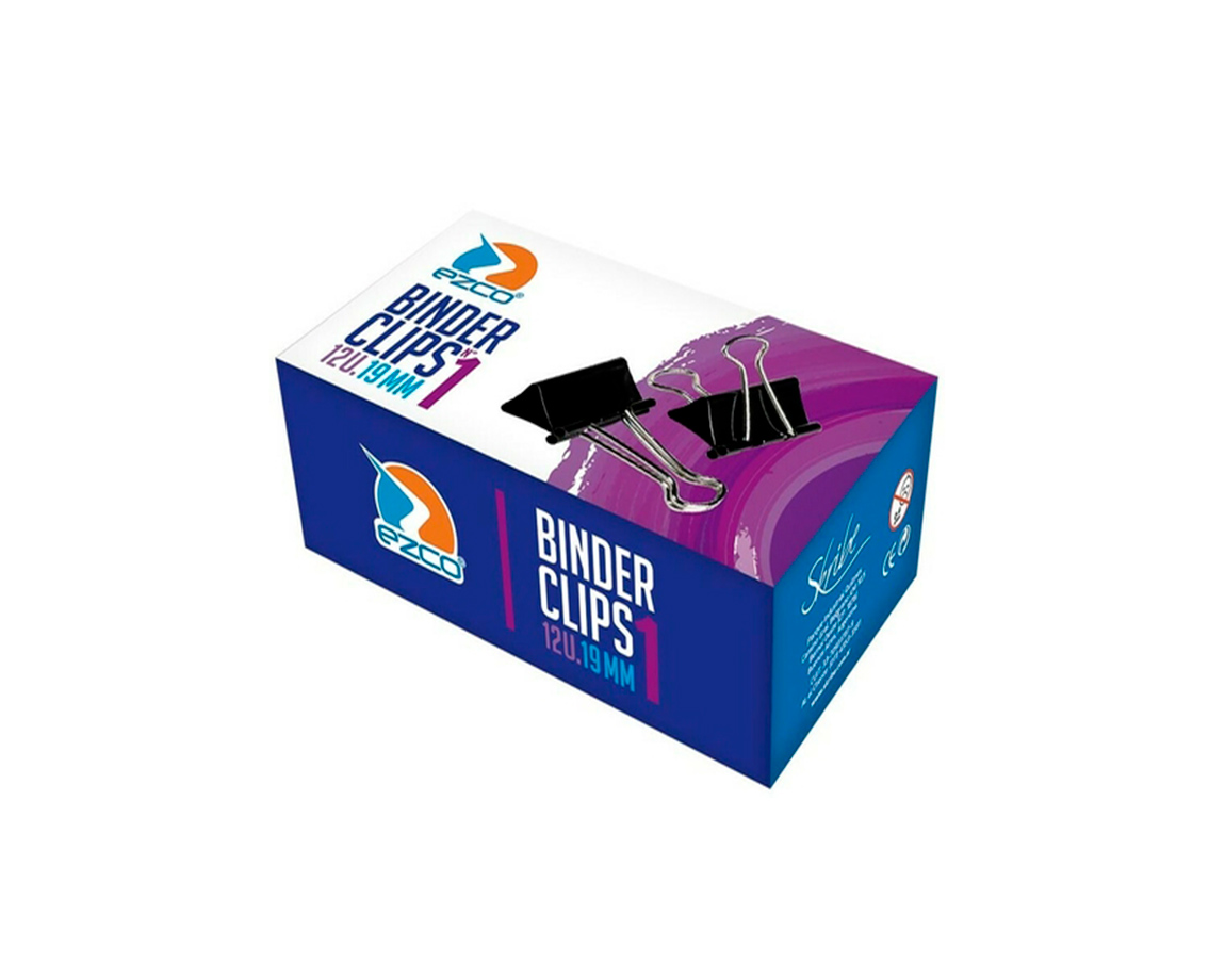 APRIETAPAPEL EZCO NEGRO Nro 1 x19MM x12 UNID.