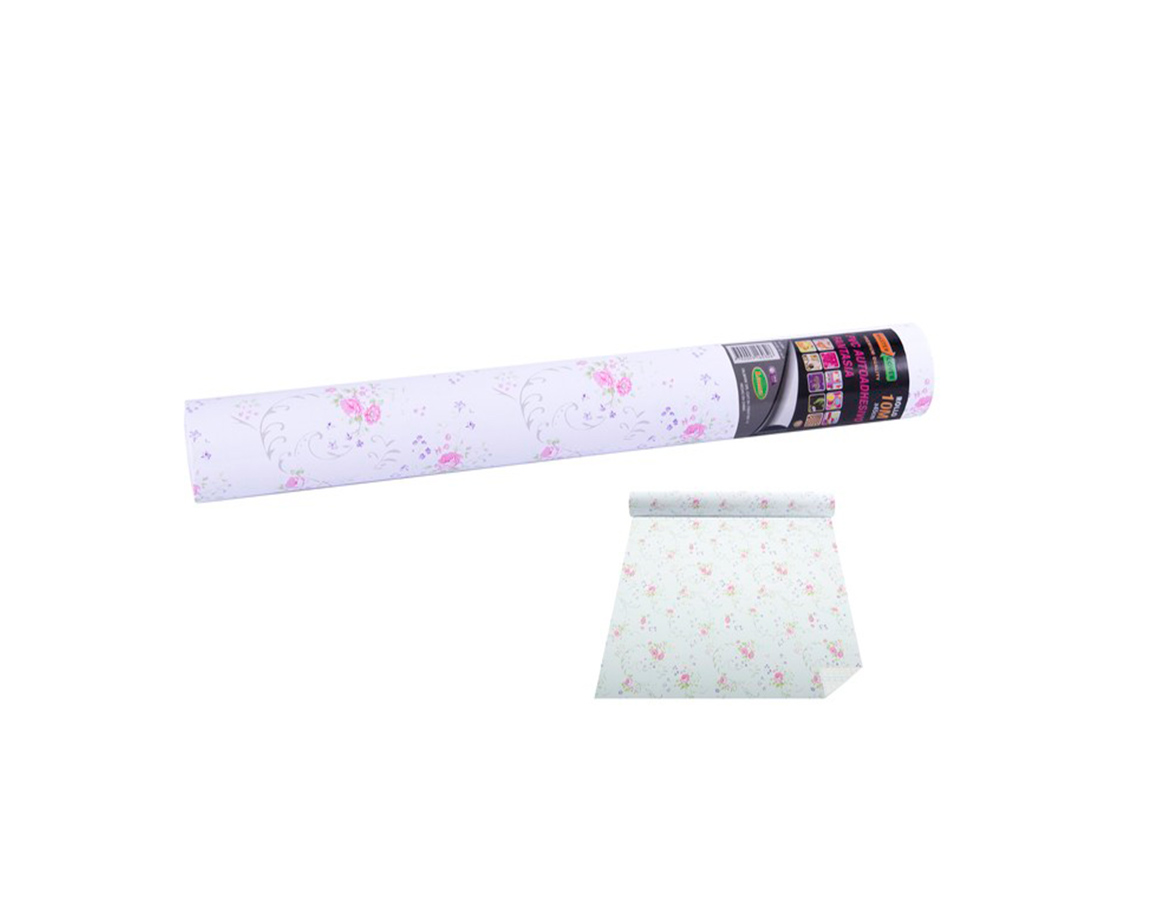 AUTOADHESIVO ROLLO LAMA 1824 x10M FLORES RO/BL