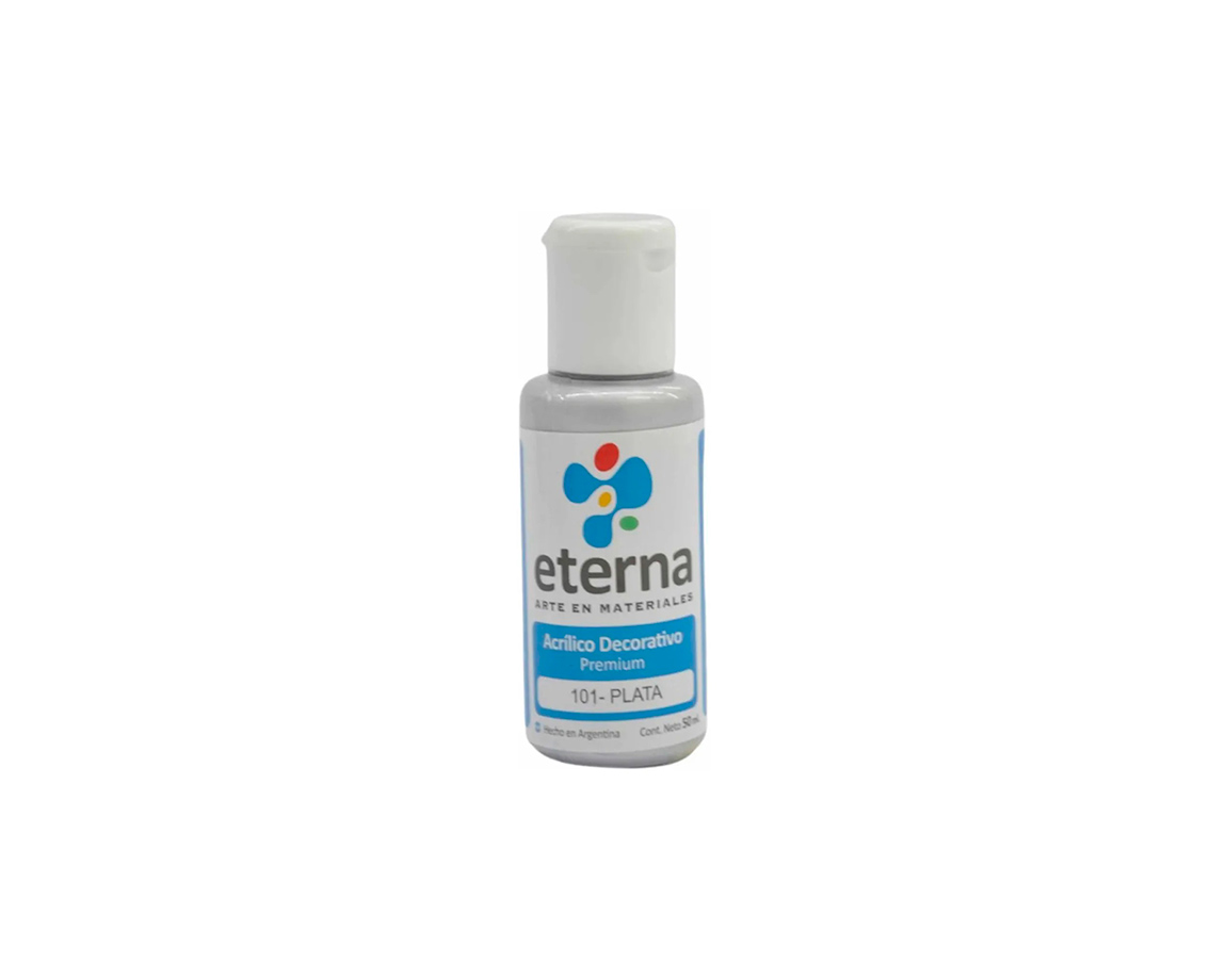 ACRILICO ETERNA DECO x  50 ML  101 PLATA