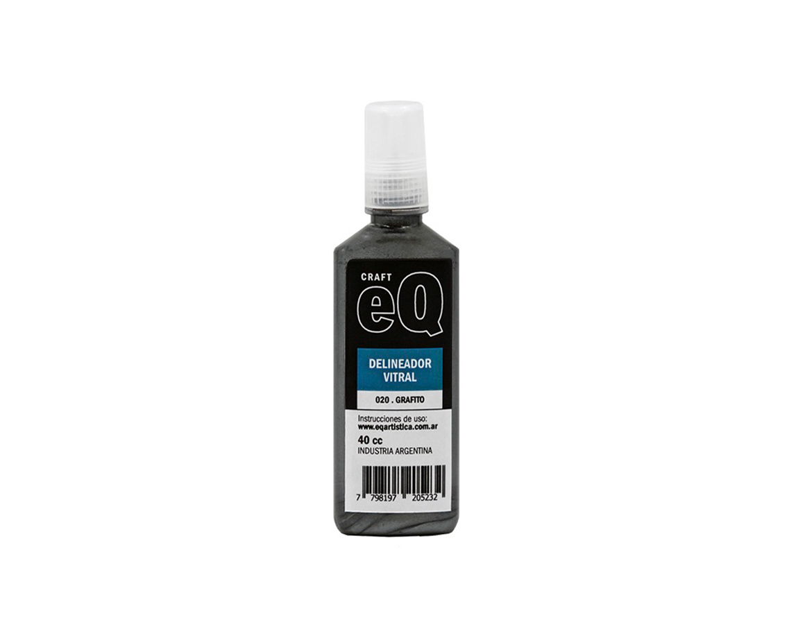 ACCESORIO EQARTE DELINEADOR VITRAL/AGUA 40 CC GRAFITO