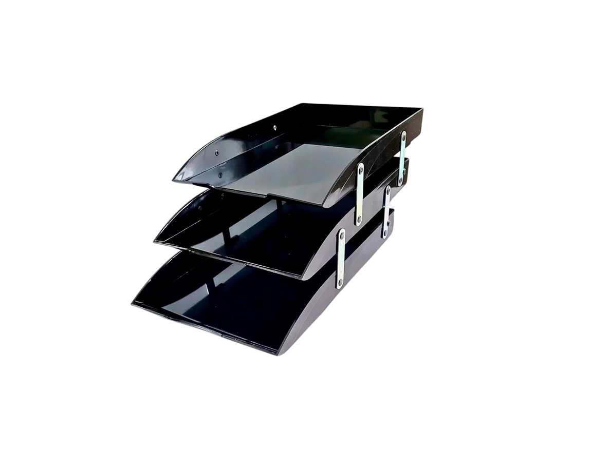 BANDEJAS PAPELERAS LIGGO 3 PISOS BISAGRA METALICA