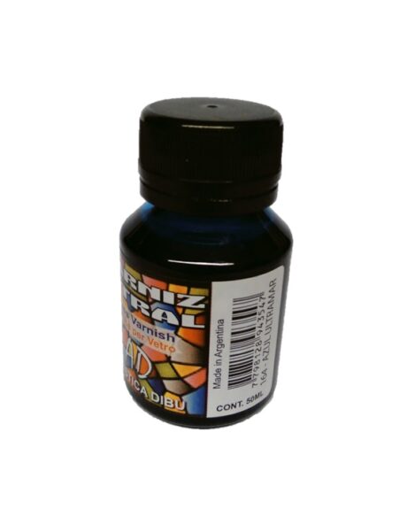 BARNIZ AD VITRAL 164 AZUL ULTRAMAR x 50 ML
