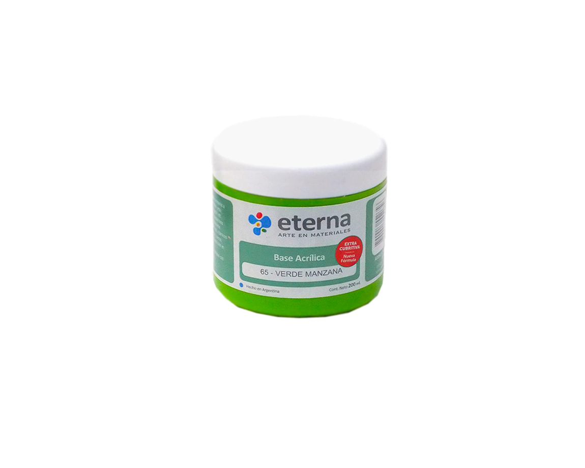 BASE ACRILICA ETERNA 65 VERDE MANZANA 200 ML