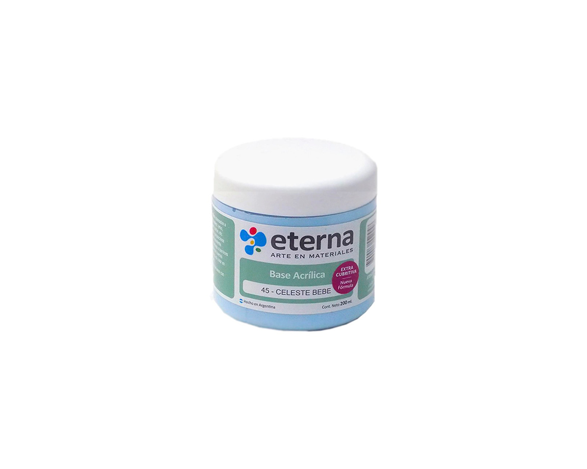 BASE ACRILICA ETERNA 45 CELESTE BEBE 200 ML