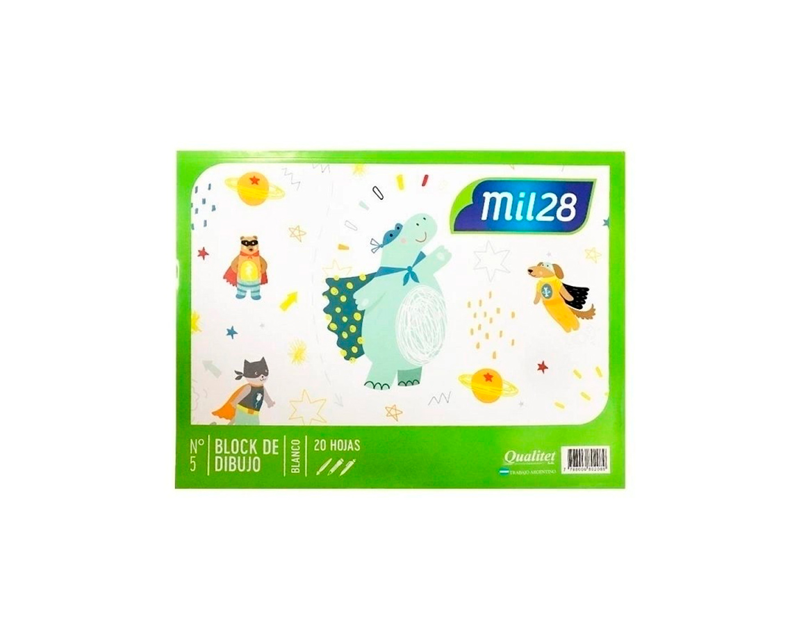 BLOCK 1028 Nro 5 BLANCO P/DIBUJO 20 H. L