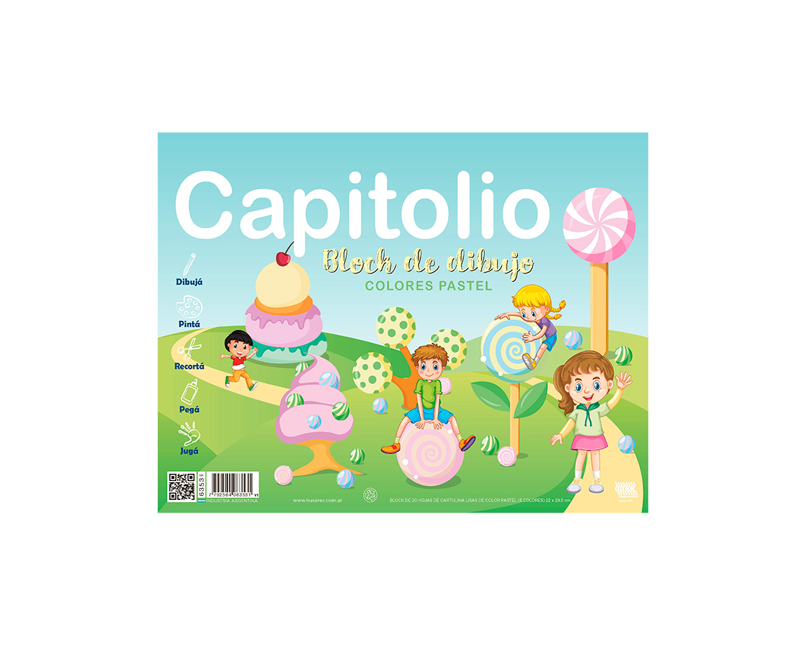 BLOCK CAPITOLIO DIBUJO COLOR 6353 PASTEL Nro 5 x 20 H