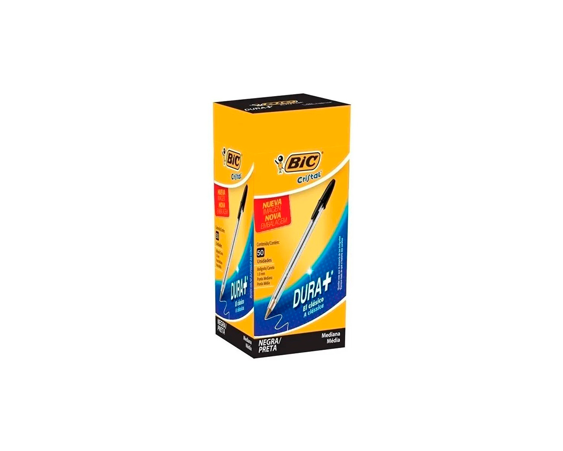 BOLIGRAFO BIC 1 MM  NEGRO CRISTAL
