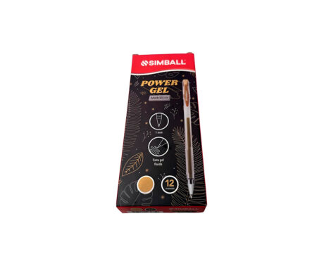 BOLIGRAFO SIMBALL POWER GEL METALLIC x 12 U ORO
