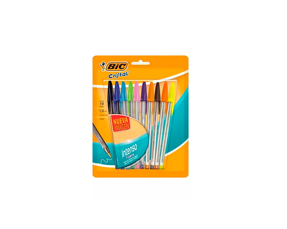 BOLIGRAFO BIC 1.6 MM INTENSO x10 SURTIDO