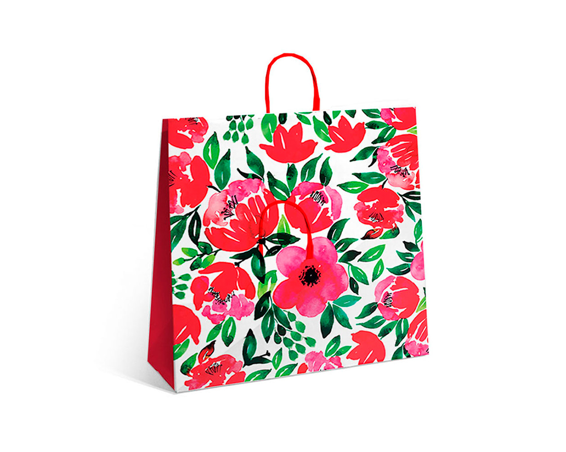 BOLSA REGALO ROMI FLORES ACUARELAS 36x39 xUND.