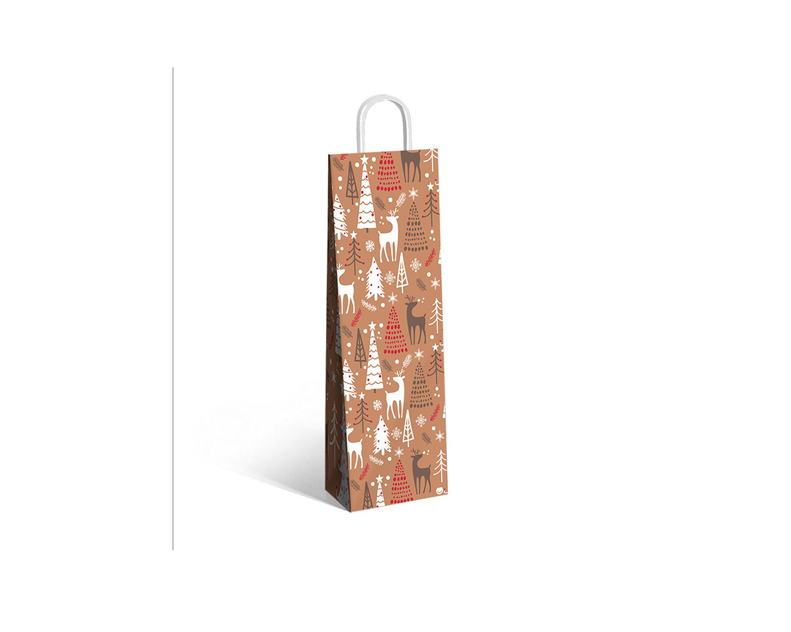 BOLSA REGALO ROMI BOTELLA 14x40 SNOW WINE