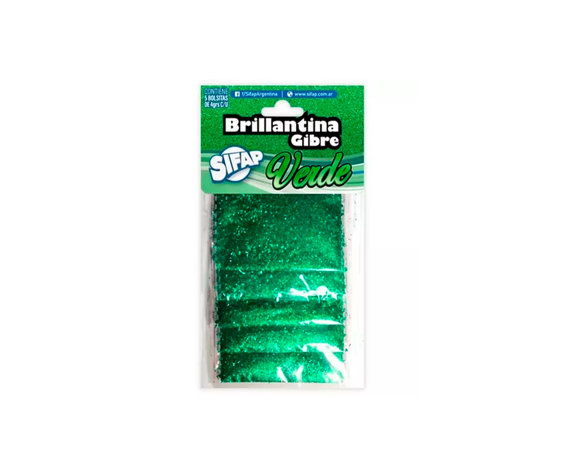 BRILLANTINA SIFAP GIBRE METAL x 5 U. BOLSITA VERDE