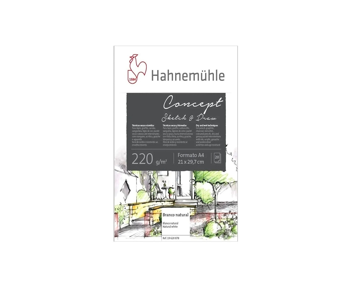 BLOCK HAHNEMUHLE -A4- ACUARELA 220G x 20 H -19628878-