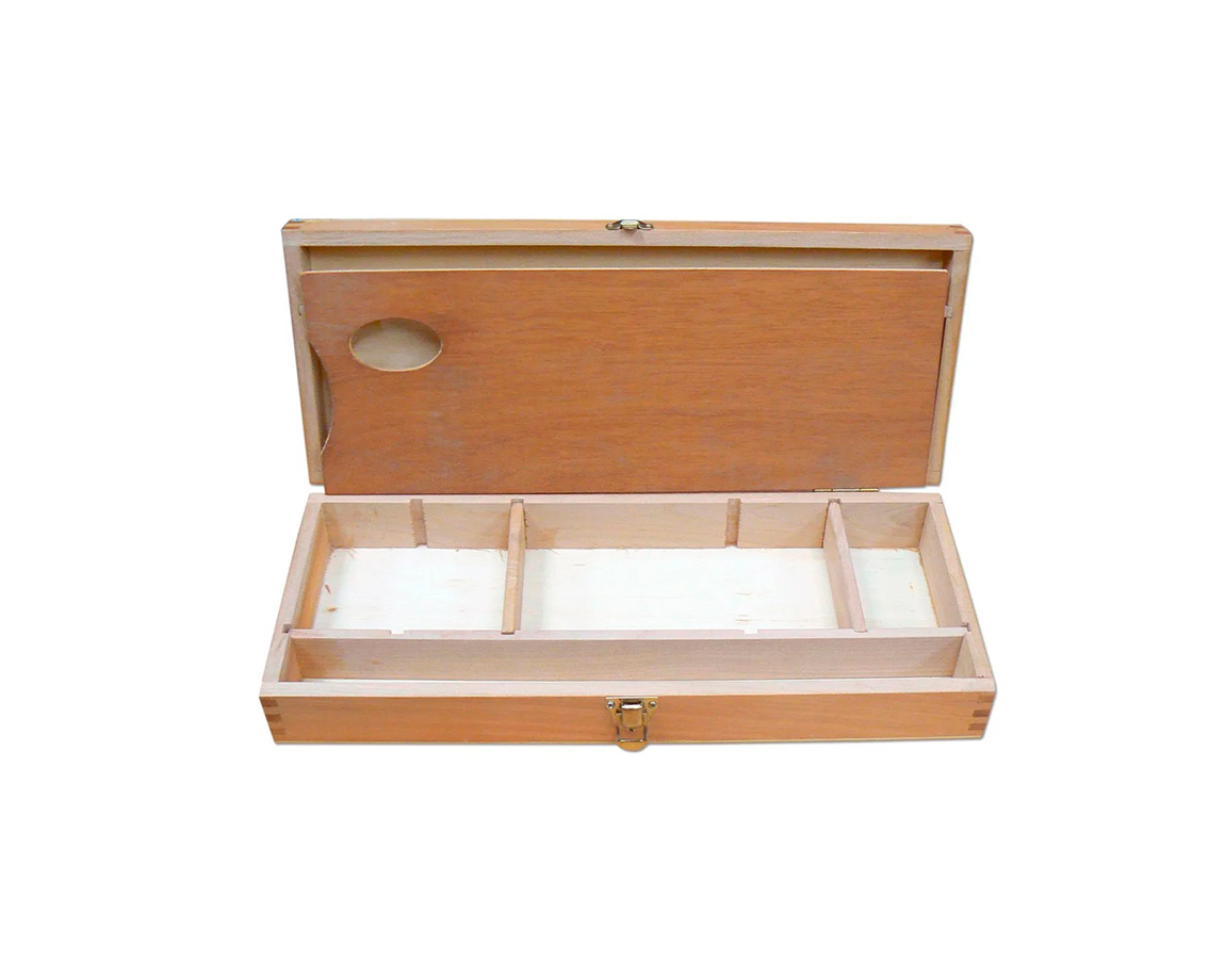 CAJA PORTAPINCEL FIME MADERA LARGA C/DIV.