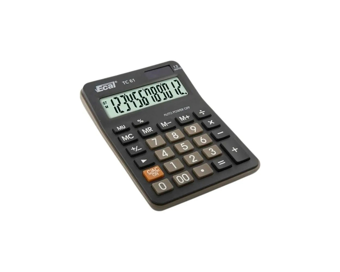 CALCULADORAS ECAL TC61 12 DIG MED.