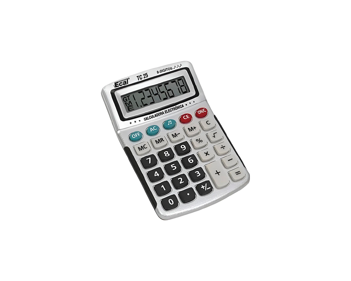 CALCULADORAS ECAL TC25 8 DIG MED.