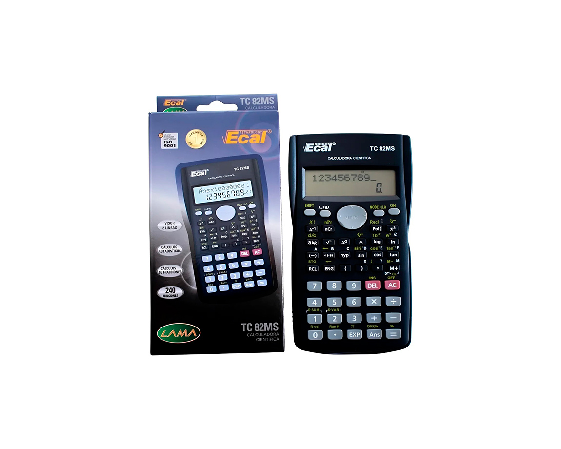 CALCULADORAS ECAL TC82MS 240 FUNC. CIENTIFICA NEG