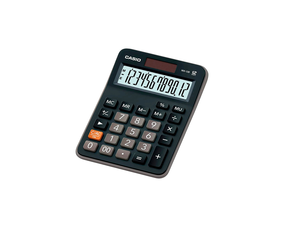 CALCULADORAS CASIO MX12B 12 DIG ESCR. CEL.