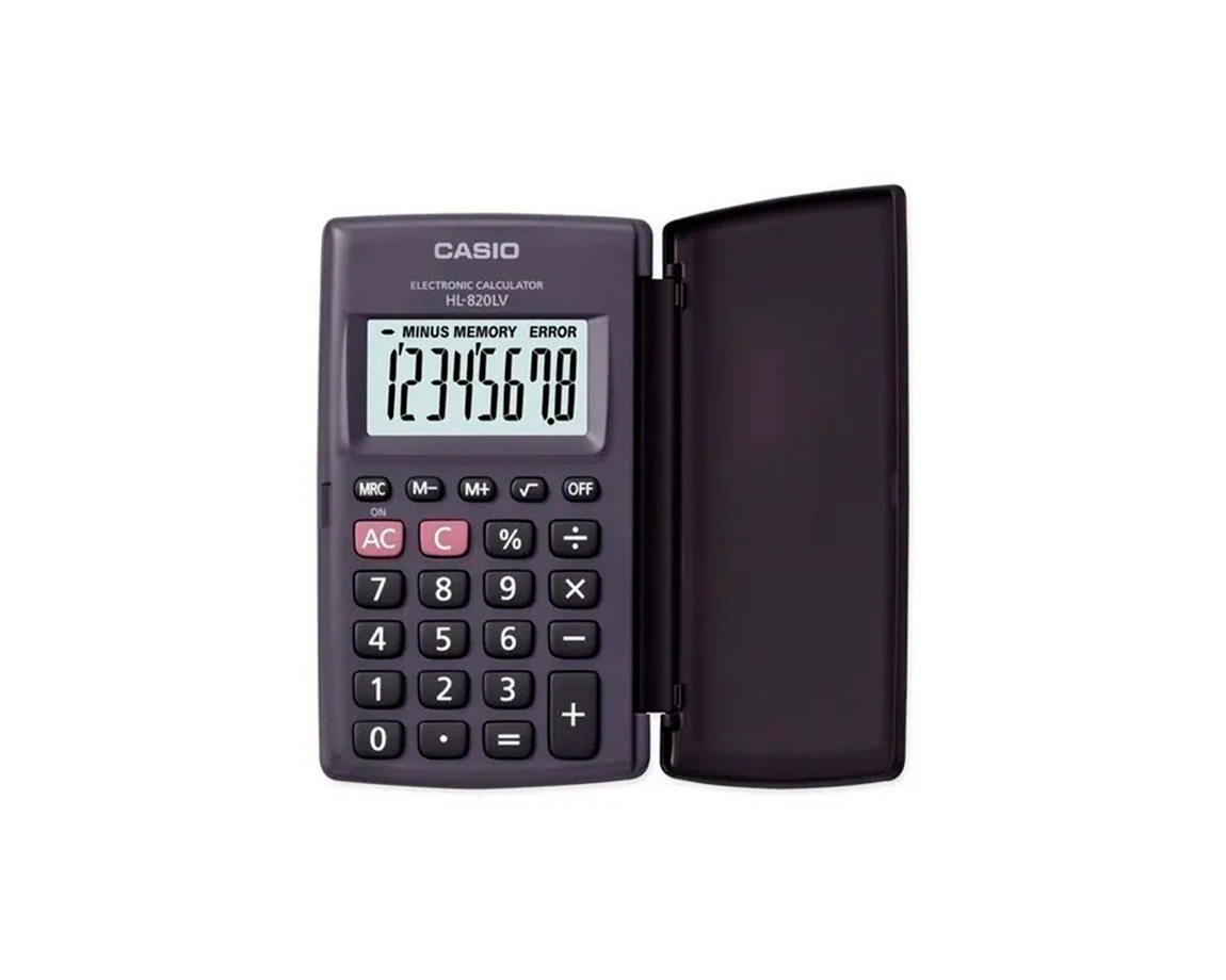 CALCULADORAS CASIO HL-820LV BOLSILLO 8 DIG. BLANCA C/TAPA