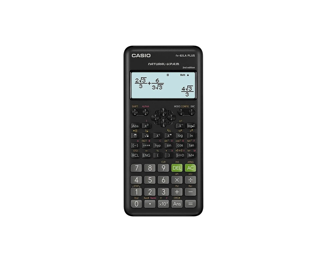 CALCULADORAS CASIO FX-82LA PLUS CIENT 252 FUNC NEGRO