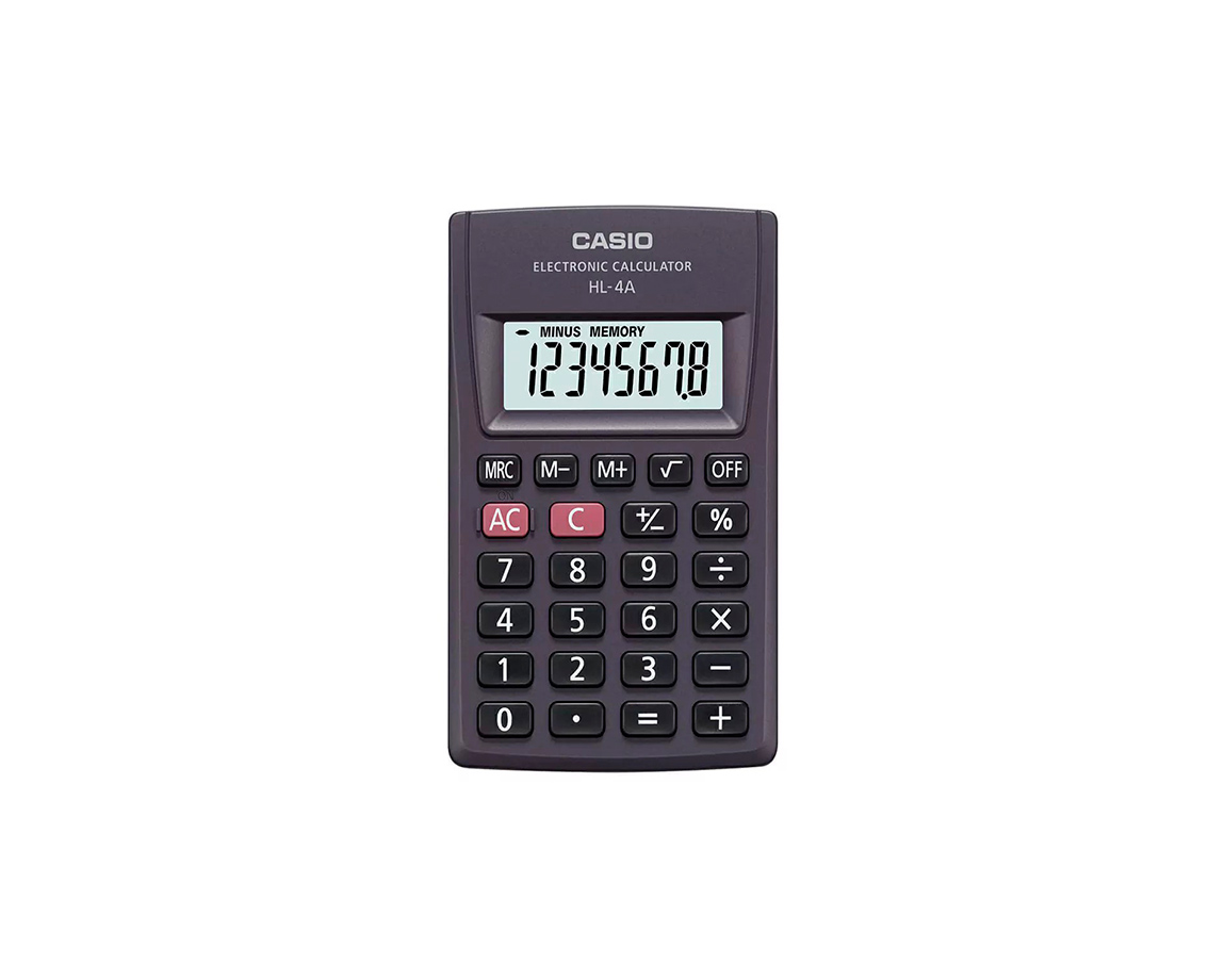 CALCULADORAS CASIO HL-4A BOLSILLO 8 DIG.