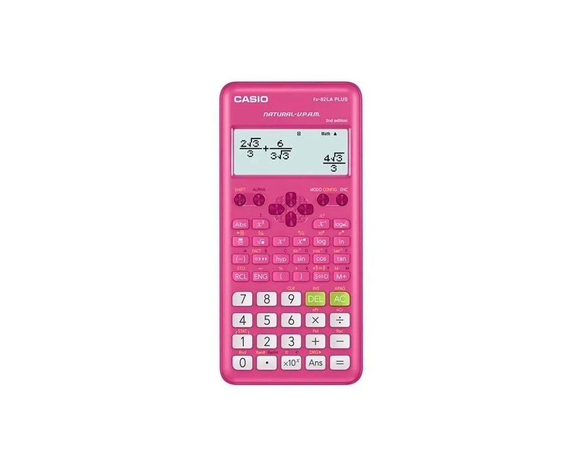 CALCULADORAS CASIO FX-82LA PLUS CIENT 252 FUNC ROSA