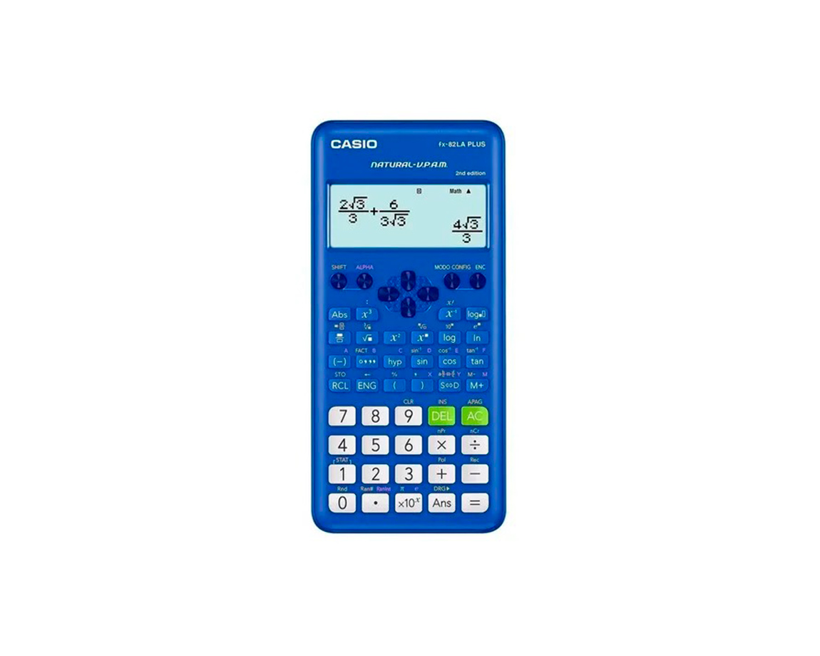 CALCULADORAS CASIO FX-82LA PLUS CIENT 252 FUNC AZUL