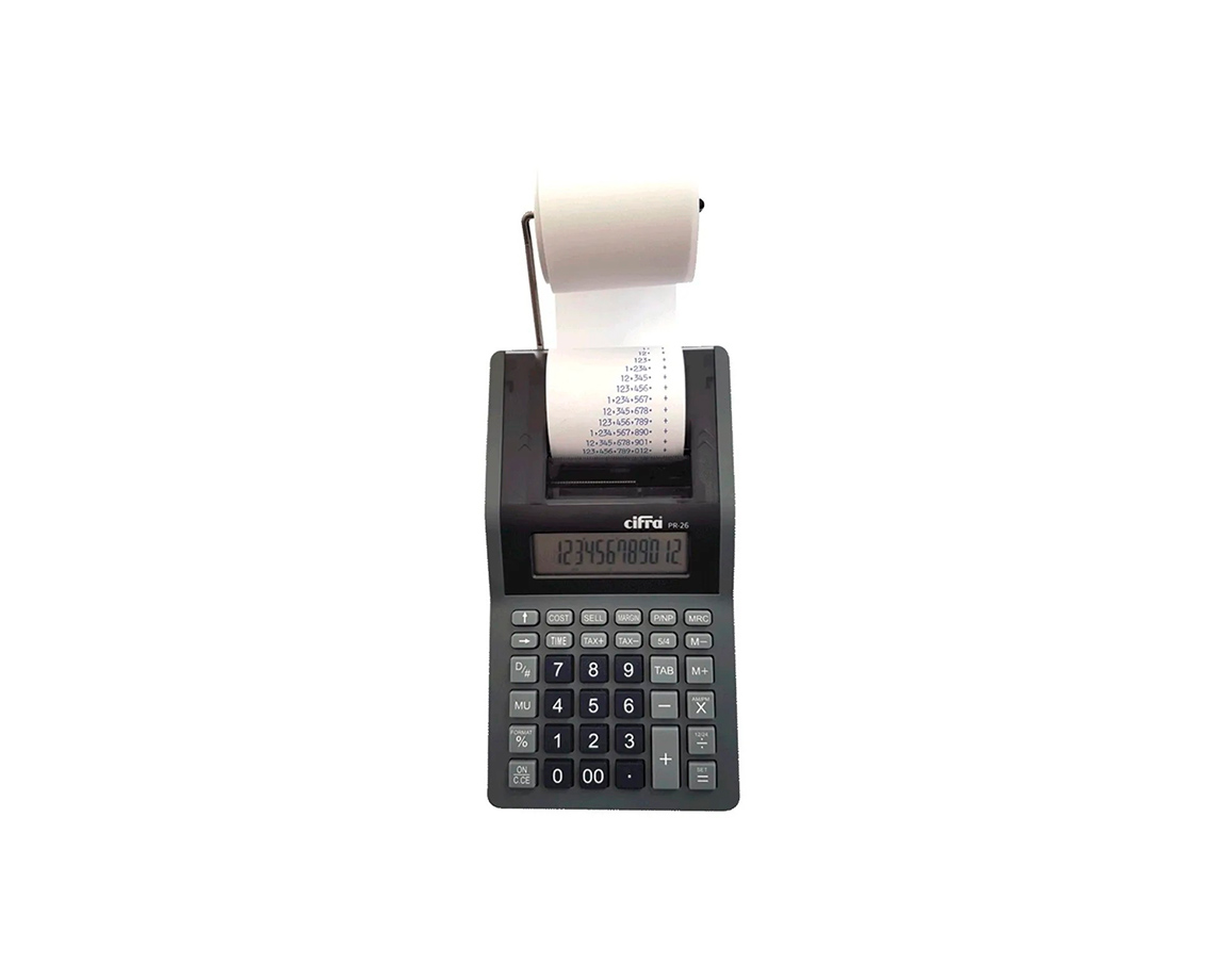 CALCULADORAS CIFRA PR26 12 DIG C/IMPRESORA