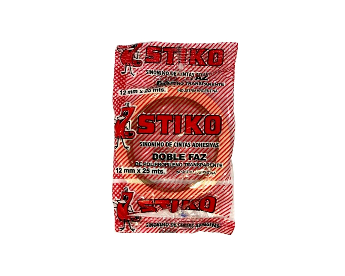 CINTA ADHESIVA STIKO DOBLE FAZ 12-25 MTS