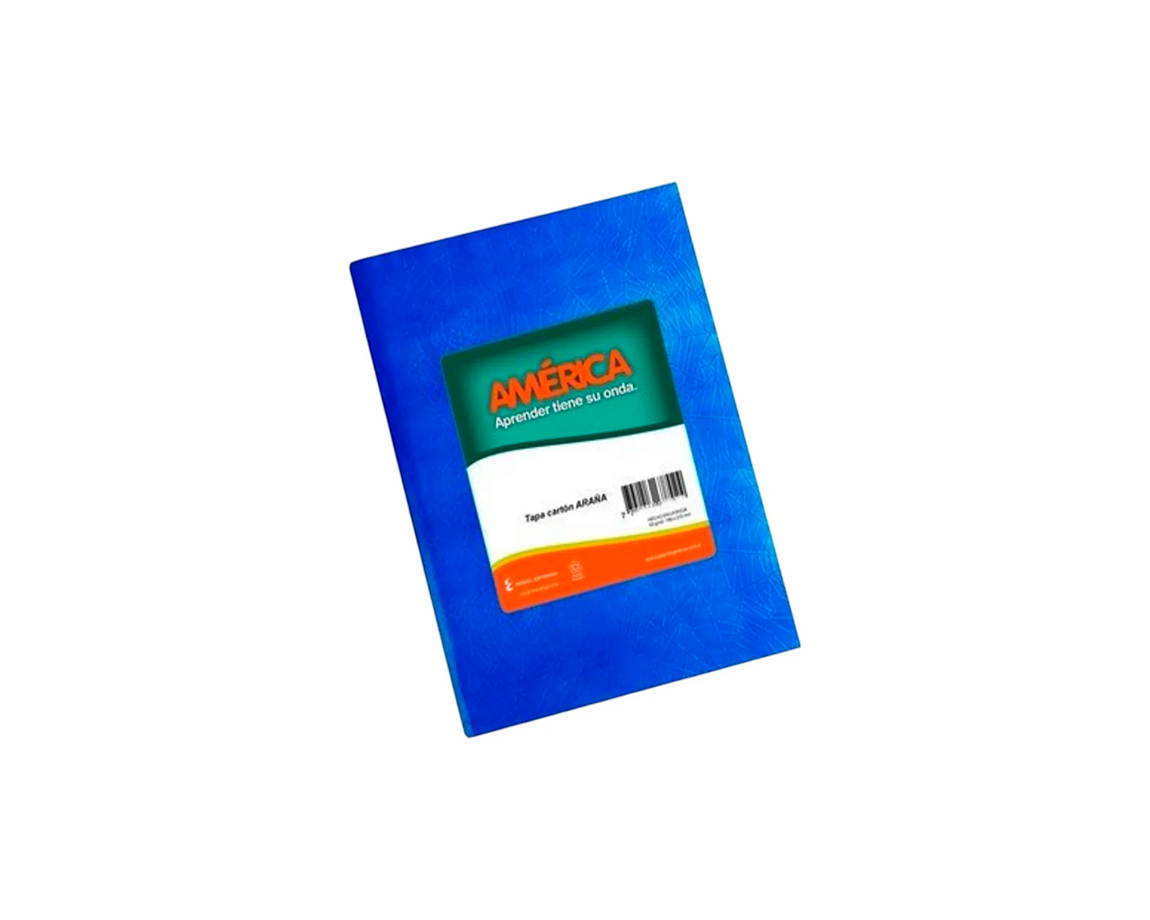 CUADERNO AMERICA ARAÑA 42 H = AZUL T/DURA