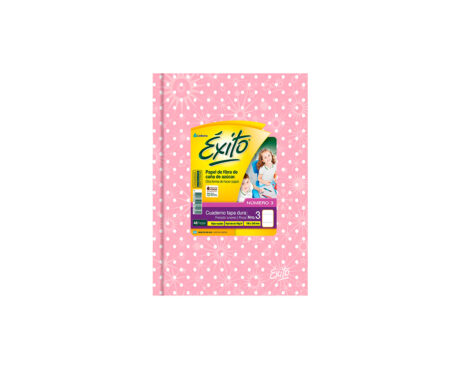 CUADERNO EXITO 19x24 E3 LUNARES T/D. 48 H =ROSA