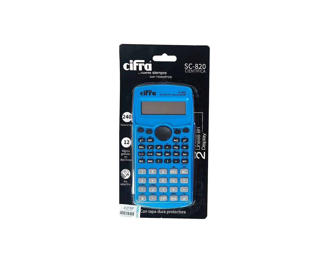 CALCULADORAS CIFRA SC820 CIENTIFICA AZUL