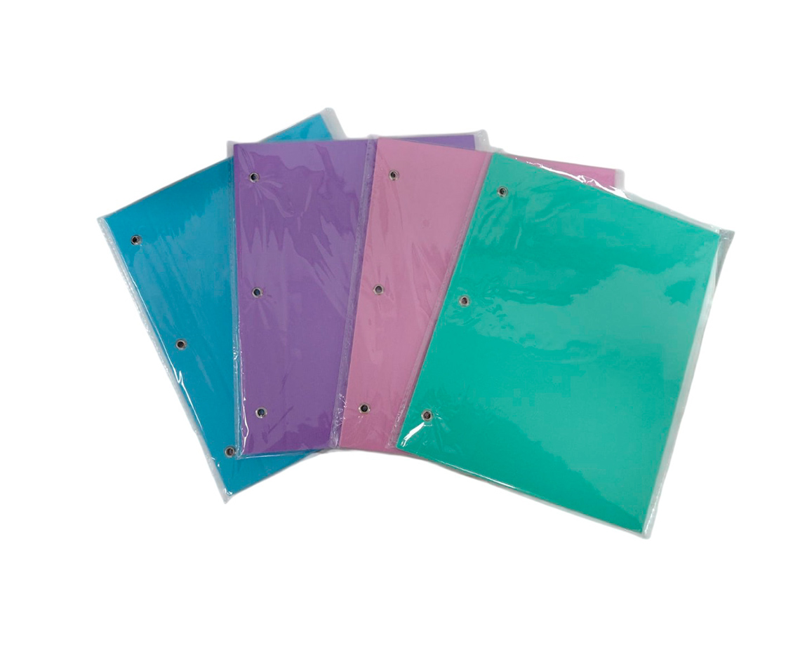 CARPETA LAMA Nº3 2 TAPAS PASTEL CEL/VDE/LILA/ROSA