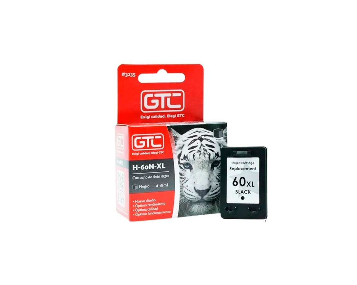 CARTUCHO GTC HP   60N-XL NEGRO