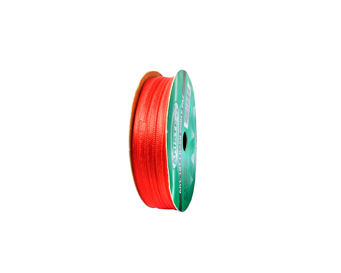 CINTA RASO ARISTE Nro 0  3mm x50 MTS ROJO DOBLE FAZ