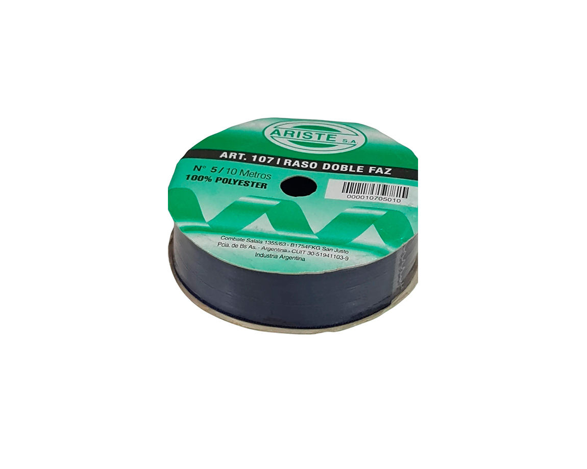 CINTA RASO ARISTE Nro 9  38mm x10 MTS NEGRO DOBLE FAZ